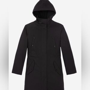 The Kooples Charcoal Hooded Raincoat